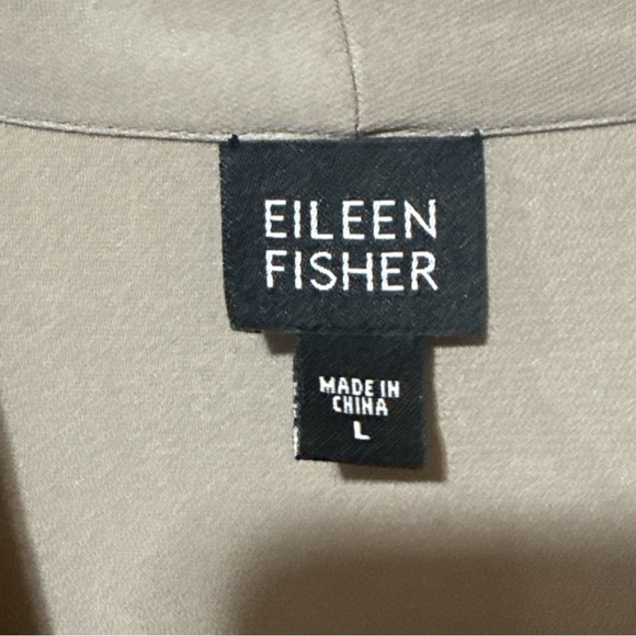 EUC - Eileen Fisher Silk Cardigan - Taupe Size L - Picture 2 of 4